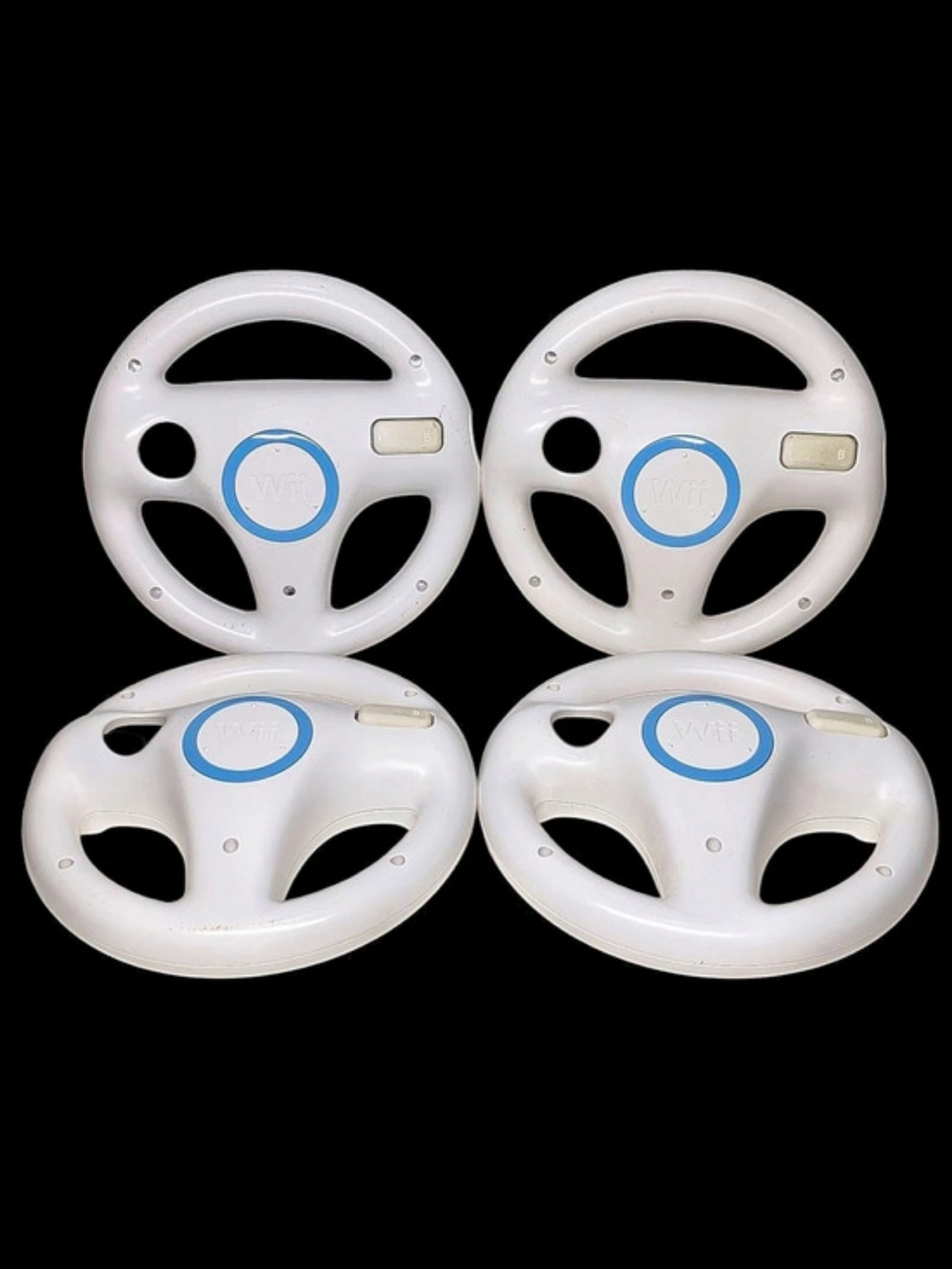 Set Of 4 Genuine Mario Kart Racing Steering Wheel Nintendo Wii Controllers